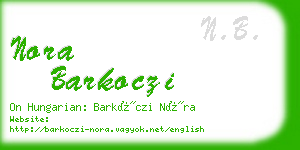 nora barkoczi business card